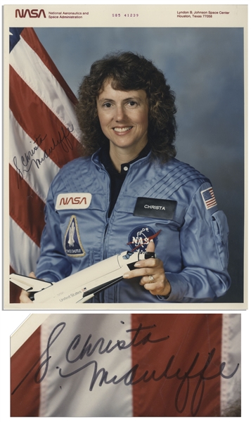 Challenger Astronaut Christa McAuliffe Signed 8'' x 10'' Photo -- With Steve Zarelli COA